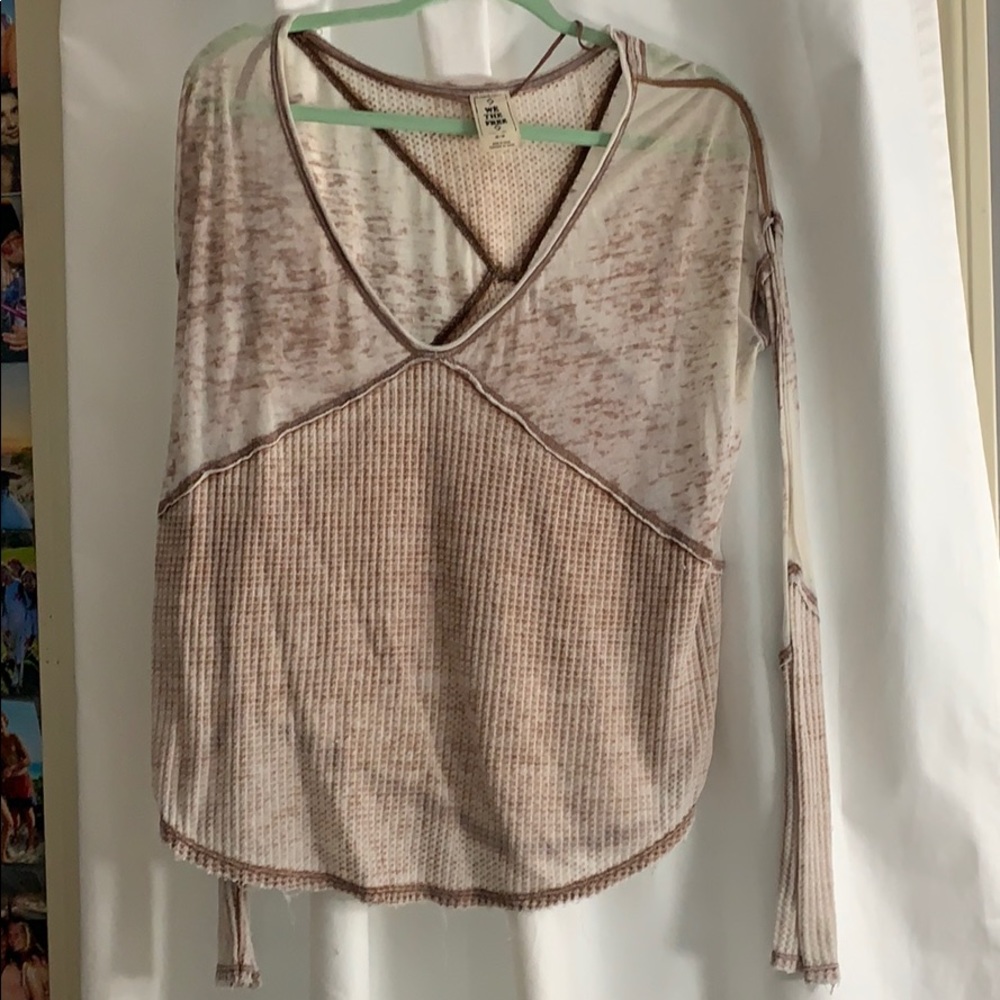 FREE PEOPLE WAFFLE CUT LONG SLEEVE